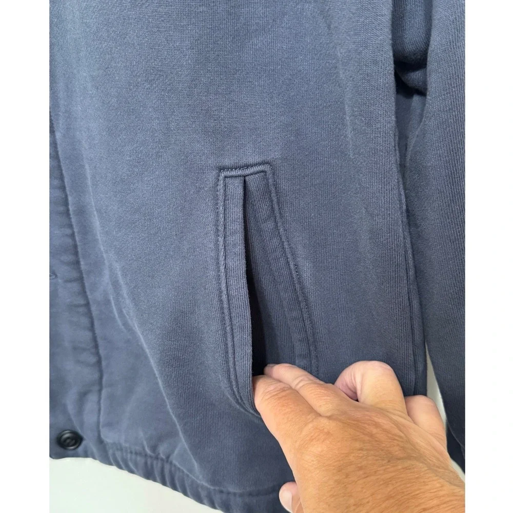 J. Crew Sportswear Mens Heritage Fleece Coach's Jacket Med. Blue
